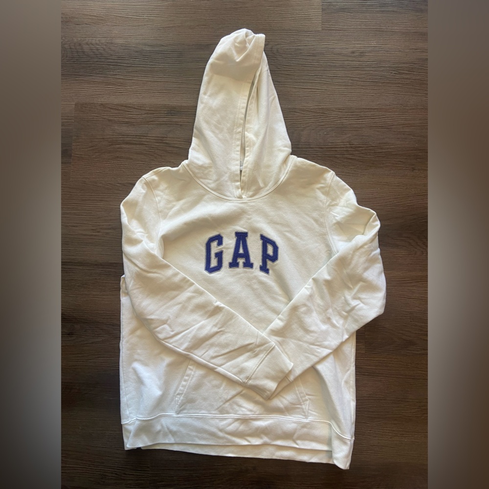 GAP White Hoodie with Blue Logo